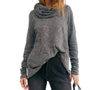 Free People Beach Charcoal Cocoon Cowl Pullover One Body (XS/S)